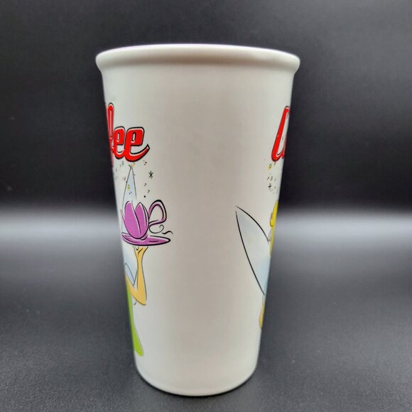 Tinkerbell Disney Store Fairies Coffee Mug Cup Ceramic 16oz White Purple Tea - Picture 7 of 11